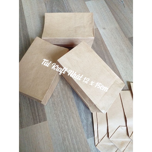 Combo 100 túi kraft Nhật 12 x 15 cm
