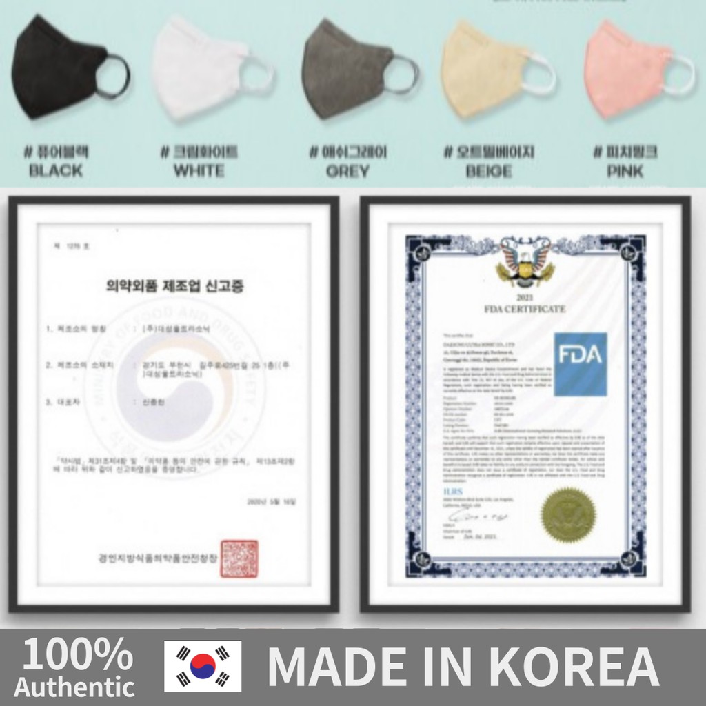 [Color KF94 - 3M Style] Set 1 túi 5 chiếc khẩu trang màu Hàn Quốc HO PREMIUM MASK size người lớn