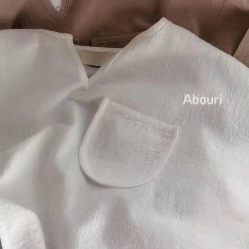 [Babycat] Hàng Có Sẵn Áo Cotton Lanh Mỏng Mềm Mại Thoáng Khí Có Túi Cổ Chữ V Phong Cách Hàn Quốc Nhật Bản Phương Tây Cho Bé Trai Và Bé Gái