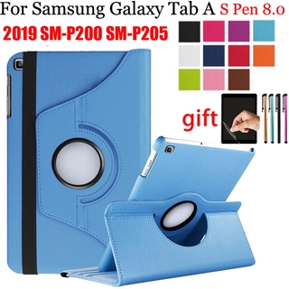 Bao Da Nắp Gập Xoay 360 Độ Cho Samsung Galaxy Tab A S Pen 2019 8.0 "Inch Tablet Sm-P200 Sm-P205