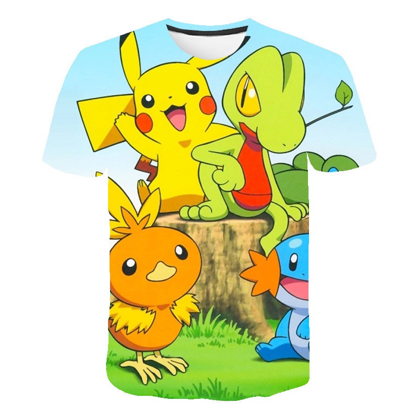 Áo thun HUQISHA cho nam in hình Pokemon cơ bản