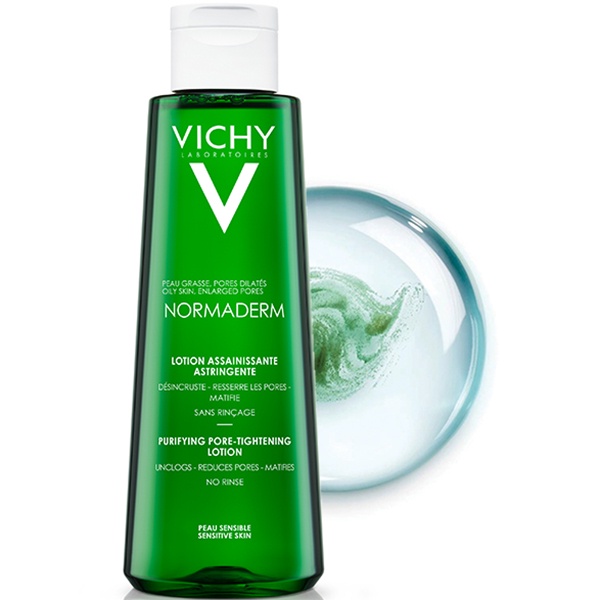 Nước Cân Bằng Se Khít Lỗ Chân Lông Dành Cho Da Dầu Mụn Vichy Normaderm Purifying Pore-Tightening Lotion 200ml