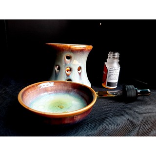 Bộ đốt, xông tinh dầu OANH GIA AUTHENTIC BAT TRANG - Men hỏa biến hồng tuyết cao cấp