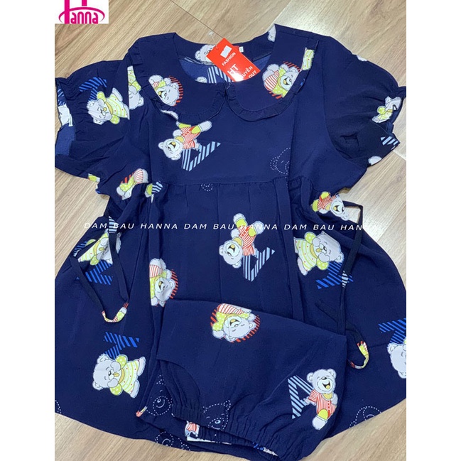 [SIZE 70-100KG] Đồ bộ bầu lửng bigsize cho bầu v1 120cm có lưng thun điều chỉnh, vải lụa mềm mát co dãn nhẹ thoáng mát