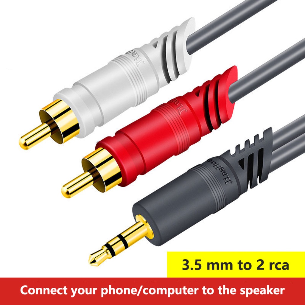 M RCA Giắc Cáp Âm Thanh 3.5 Đến 2 Cáp RCA 3.5 Mét Jack Đến 2RCA Nam Splitter Cáp Aux Cho TV PC Bộ Khuếch Đại DVD Dây Loa
