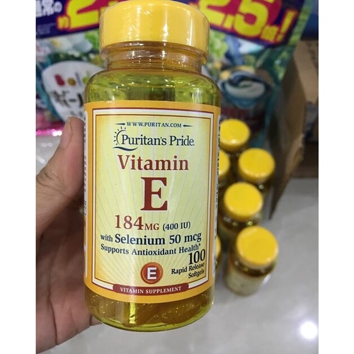 Vitamin E 400 IU Selenium Puritan'S Pride 100 viên bổ sung dưỡng chất duy trì nét đẹp tự nhiên Shop dược sĩ gia đình