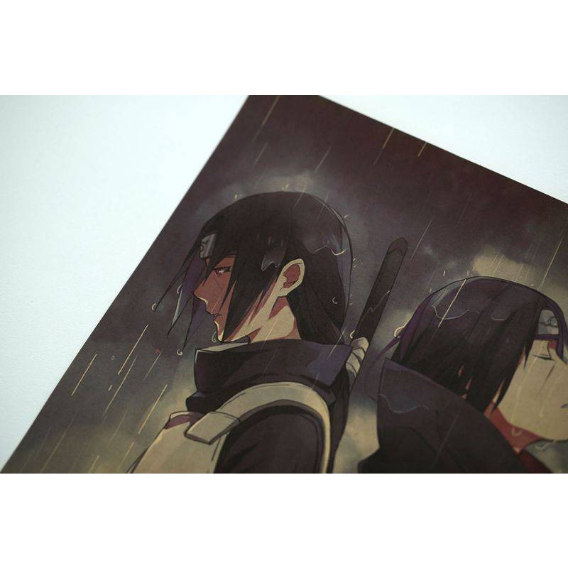 Tranh áp phích trang trí in hình hoạt hình Naruto "Itachi Dark To Akatsuki" độc đáo kích thước 50.5x35cm