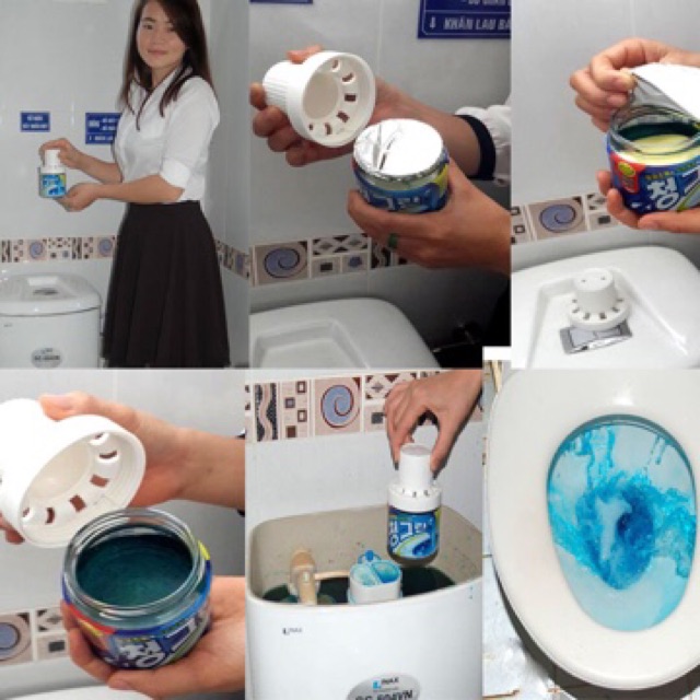 Chai tẩy toilet bồn cầu chính hãng Hàn Quốc 180g khử mùi tạo mùi thơm