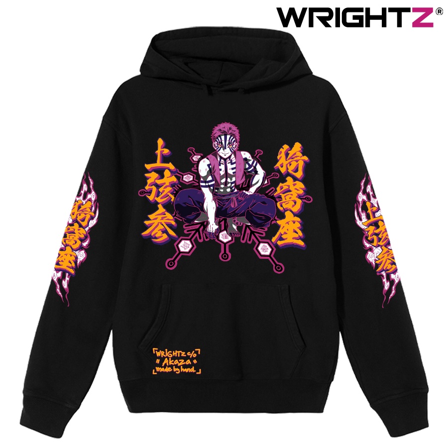 Áo hoodie Wrightz anime akaza thượng huyền tam demon slayer thanh gươm diệt quỷ over size