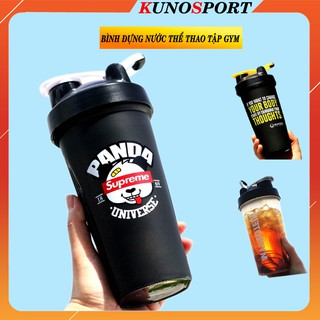 Bình Đựng Nước Gym Chơi Thể Thao KUNOSPORT Dung Tích 600ML Có Tắc Lắc Lò So KN13