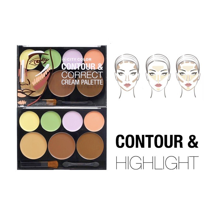 [CHÍNH HÃNG] Bảng Tạo Khối Và Che Khuyết Điểm, Highlight 7 Ô City Color Contour &amp; Correct Pro Cream Palette