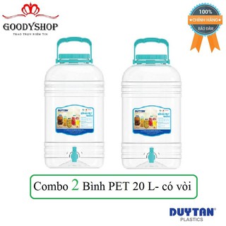 COMBO 2 Bình PET Đựng Nước Tròn Có Vòi 20 Lít Duy Tân (Ø 26,5 x 45,7 cm) No.627-GOODYSHOP