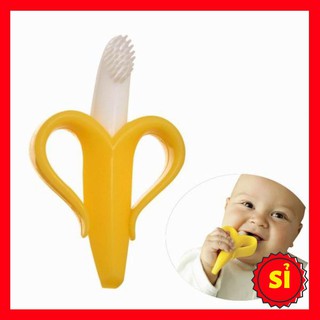 [Freeship 5OK] Gặm nướu chuối Mỹ 2 in 1 – giảm ngứa lợi, làm sạch khoang miệng cho bé trai bé gái