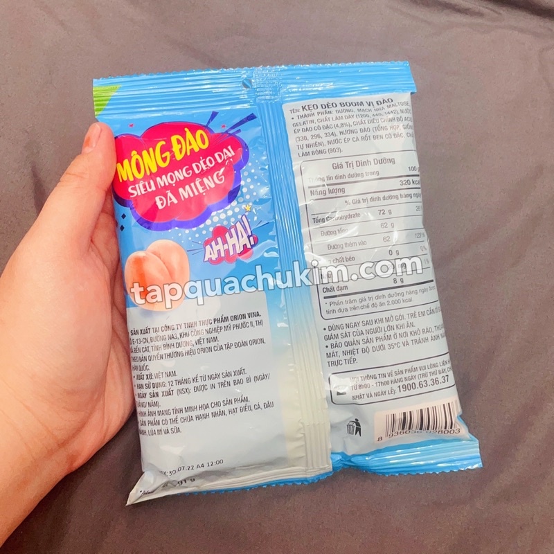 Kẹo dẻo BOOM JELLY UP ORION đào dâu nho BỊCH 91G đủ mùi - tapquachukim