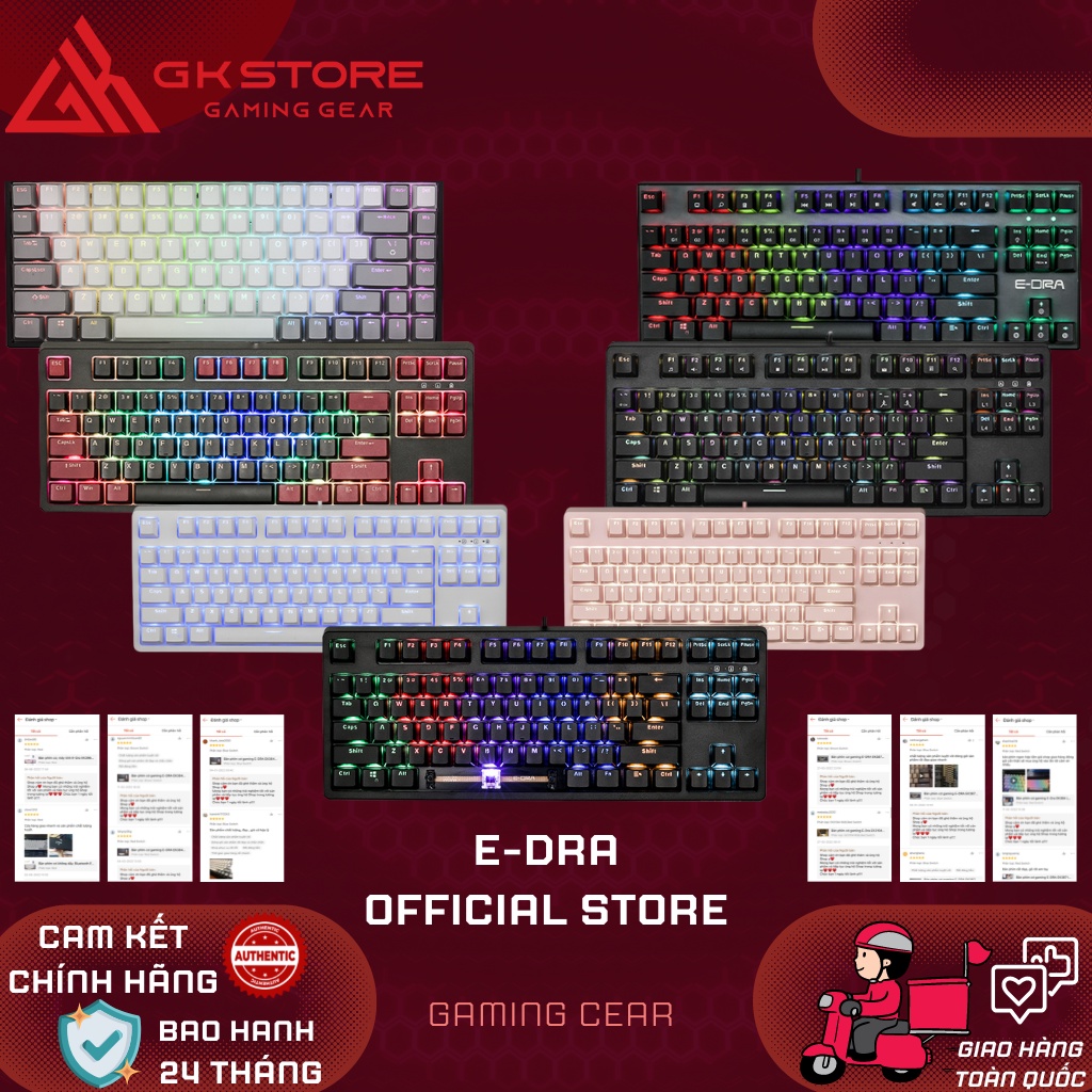 Bàn phím cơ E-Dra⚡️𝐂𝐚𝐦 𝐤𝐞̂́𝐭 𝐜𝐡𝐢́𝐧𝐡 𝐡𝐚̃𝐧𝐠⚡️cao cấp, gõ bền êm tay, gõ văn bản và chơi game cực tốt