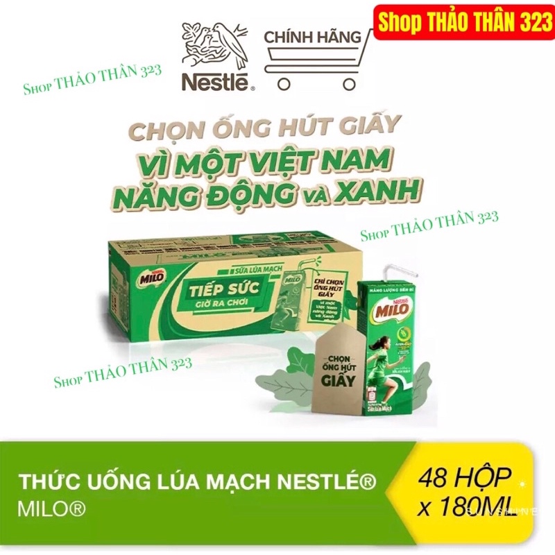 Sữa MILO LÚA MẠCH THÙNG 48 Hộp x 180ml