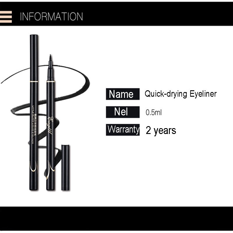 [Hàng mới về] Bút kẻ mắt màu đen dạng lỏng khô nhanh chống nước dùng trang điểm chuyên nghiệp | BigBuy360 - bigbuy360.vn