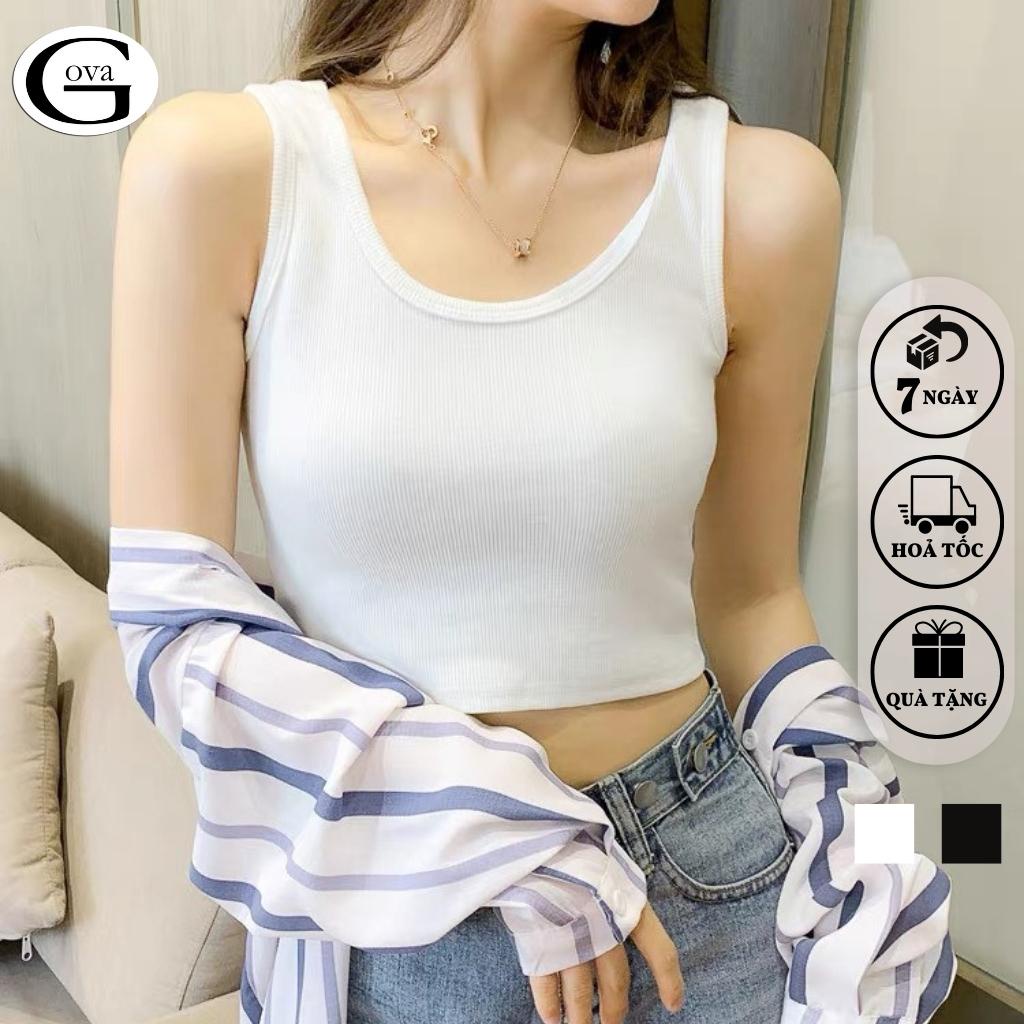 Áo Croptop Ba Lỗ Nữ Sát Nách Cổ Tròn, Áo kiểu 3 Lỗ Không Tay Chất Dẹp Quyến Rũ Nữ GOVA