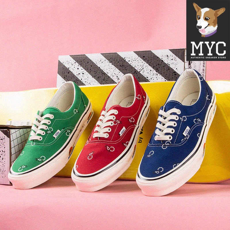 Giày Thể Thao Vans Vault Og Era LX Vn0a4bvaxe4 Vải Canvas In Họa Tiết Hoa Thời Trang Cho Nam Và Nữ