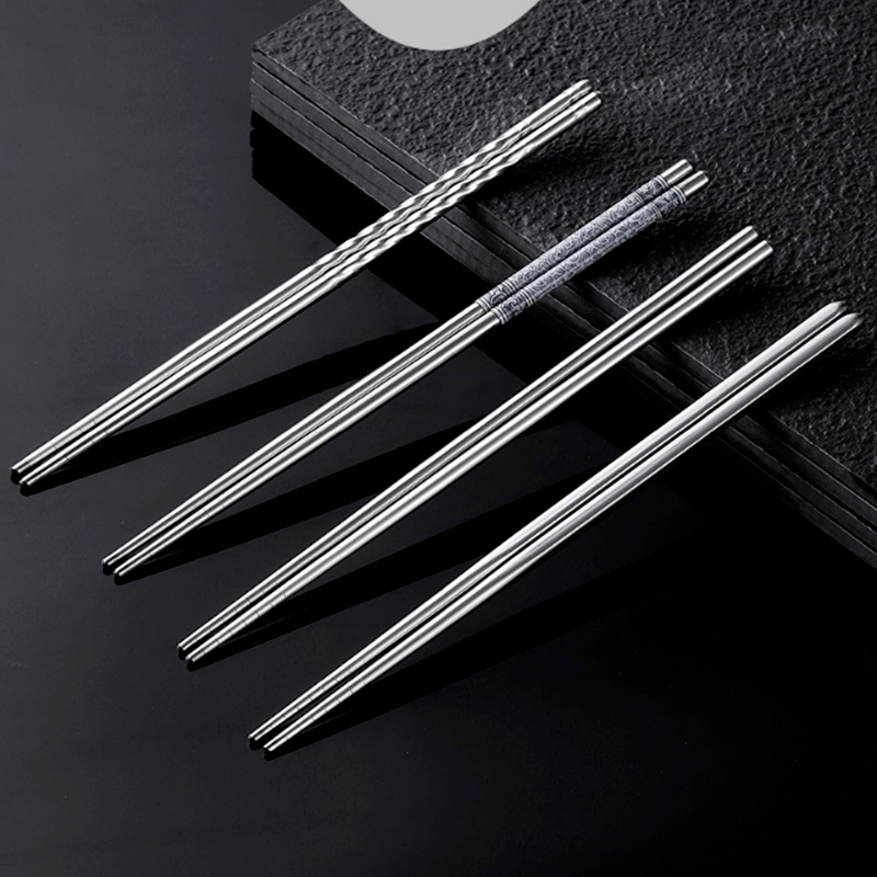 Bộ 5 Đôi Đũa Chống Trượt Bằng Thép Không Gỉ