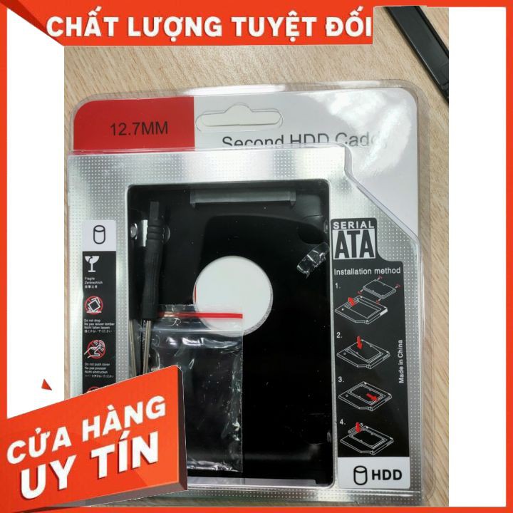 Caddy Bay Chuẩn SATA Dùng Để Lắp Thêm 1 Ổ Cứng / SSD Qua Khay CD/DVD