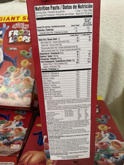 [Hàng Mỹ XT-Size khổng lồ] Bánh Ngũ cốc ăn sáng Kellogg’s Froot Loops 297gr/737gram.