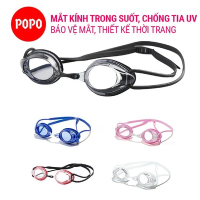 Kính bơi người lớn AF700 POPO mắt trong chống lóa, chống sương mờ, sử dụng cho nam, nữ