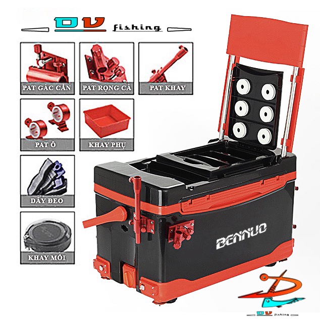 Thùng câu đài BENNUO 32L 4 chân nâng dày đa chức năng siêu nhẹ thiết kế mới nhất 2022 giá rẻ