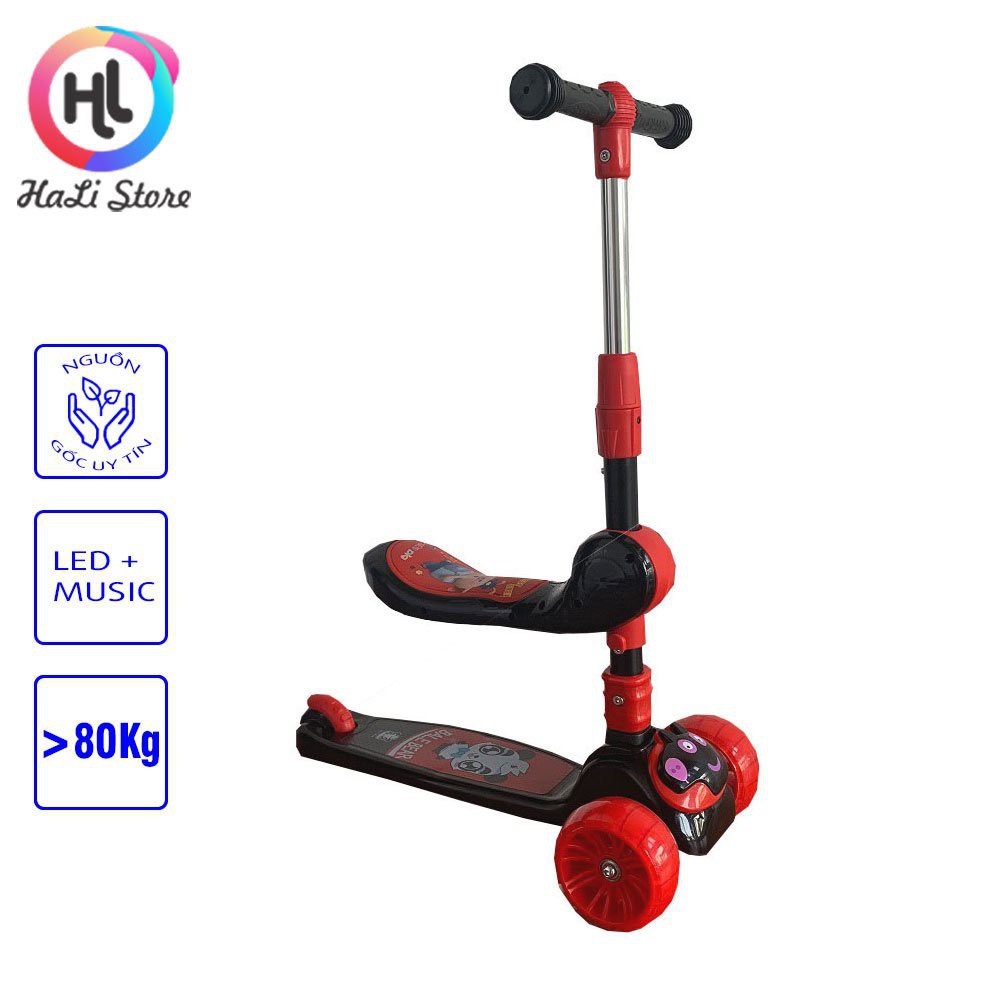 Xe trượt scooter 3 bánh an toàn cho trẻ em , có đèn có nhạc