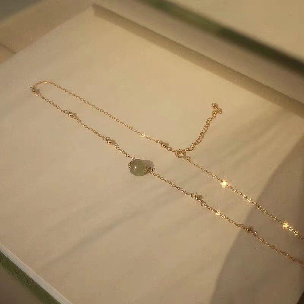 FORBETTER Vòng Cổ Choker Chất Liệu Thép Titan Đính Hạt Đơn Giản Phong Cách Trung Hoa Cổ Điển Cho Nữ