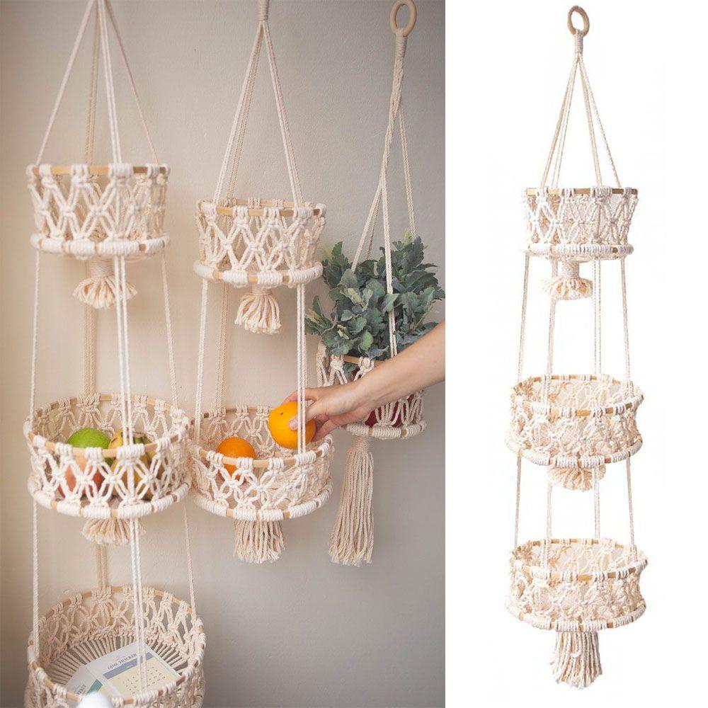 Giá Đỡ Chậu Hoa Bằng Dây Thừng Cotton Bện Thủ Công