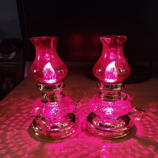 đèn dầu đỏ thờ pin ( nhựa )