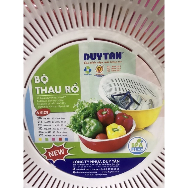 BỘ THAU RỔ NHỰA HÃNG DUY TÂN kích thước 26.7* 24*10.9