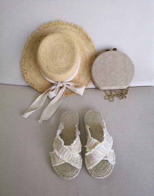 Sẵn sz36 - Dép cói thật quai chéo - kèm ảnh thật