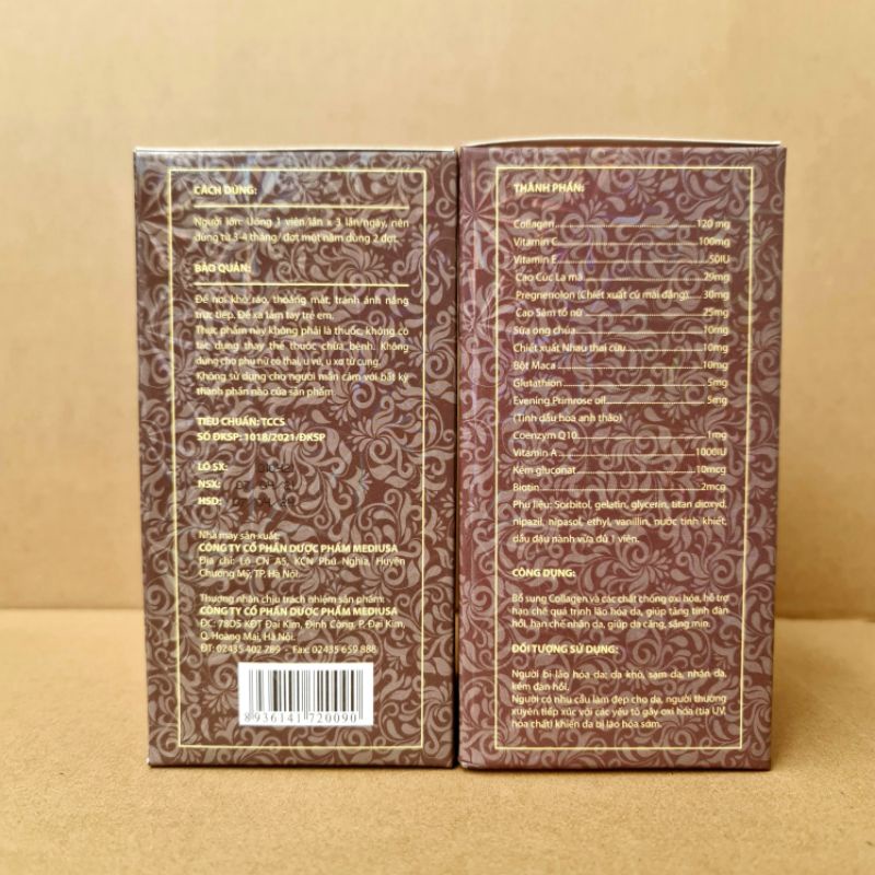 MARINE COLLAGEN + C hạn chế quá trình lõa hóa da, giúp da căng, sáng mịn - Hộp 60 viên