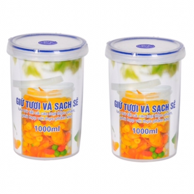 Hộp Đựng Thực Phẩm Four Lock Tròn 1000ml Song Long 2408