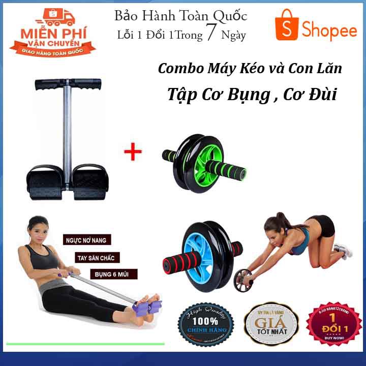 ComBo Siêu Hot Con Lăn 1 Bánh Và Dụng Cụ Tập Cơ Bụng Đùi Tummy Giảm Cân, Lấy Lại Vóc Dáng 1 Cách Nhanh Chóng Và Hiệu Quả