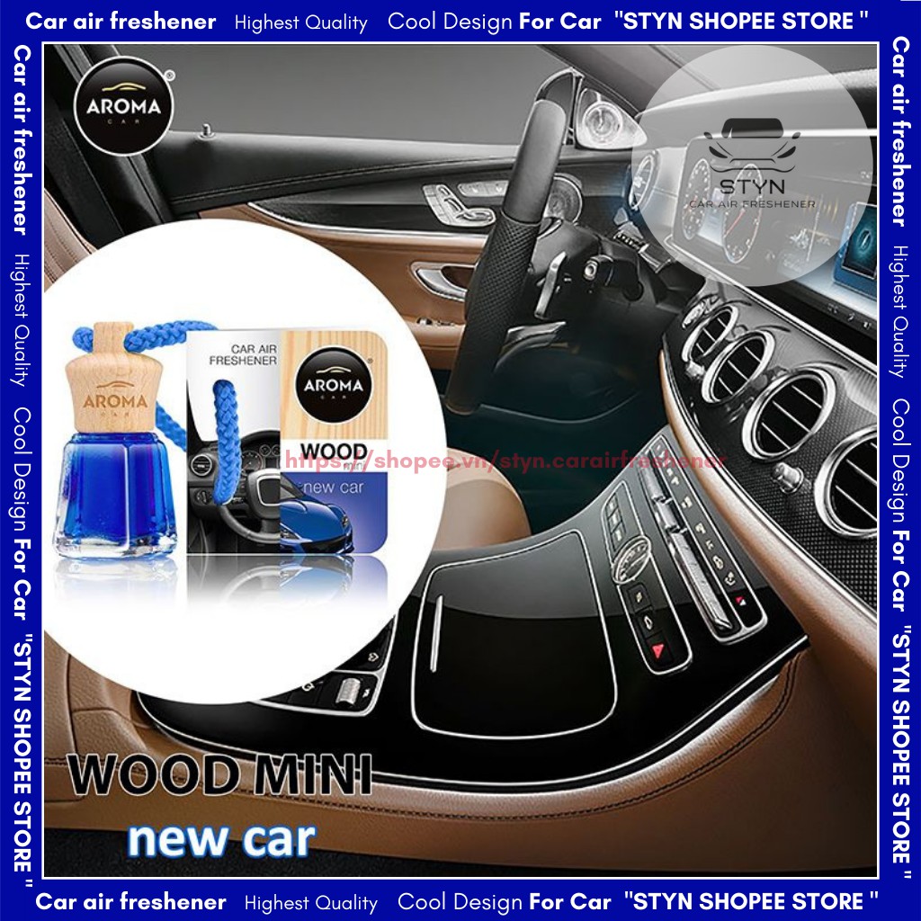 Tinh dầu thơm treo xe ô tô AROMA CAR Wood Mini 4ml