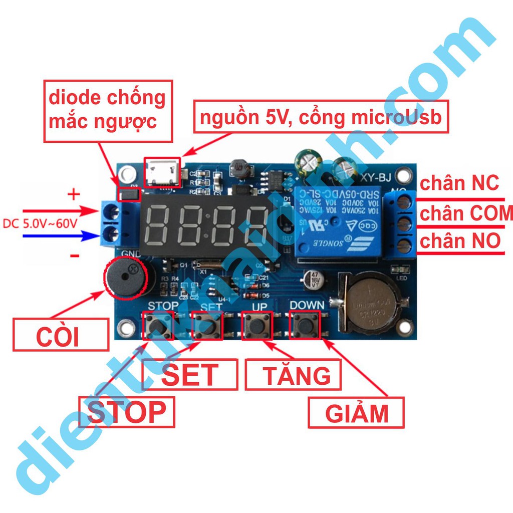 MODULE THỜI GIAN THỰC DELAY, HẸN GIỜ ĐA CHỨC NĂNG 4 LED 7 đoạn 0.36&quot; kde4906