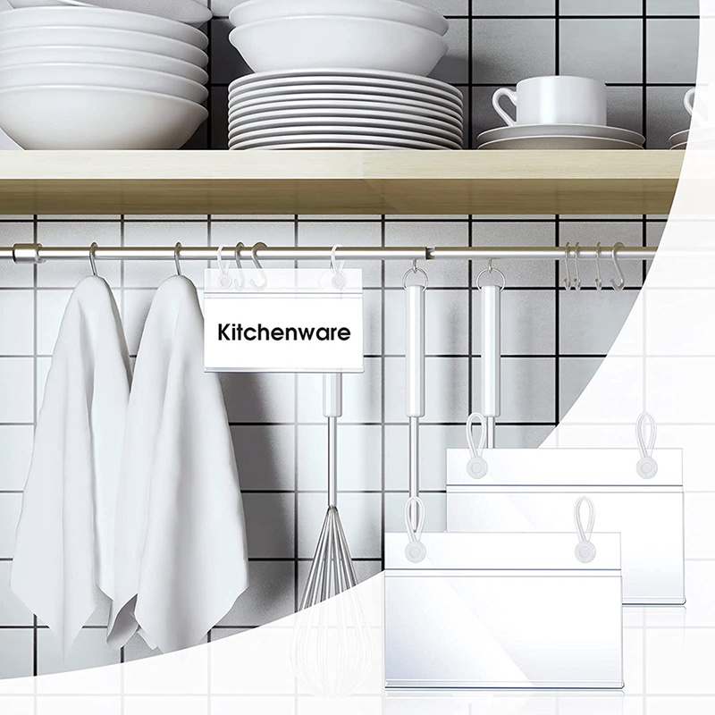 Set 60 Kẹp Nhựa Gắn Thẻ Ghi Giá Với Thiết Kế Nút Dễ Khóa Tiện Lợi Dành Cho Giỏ Hàng / Đồ Ăn Vặt