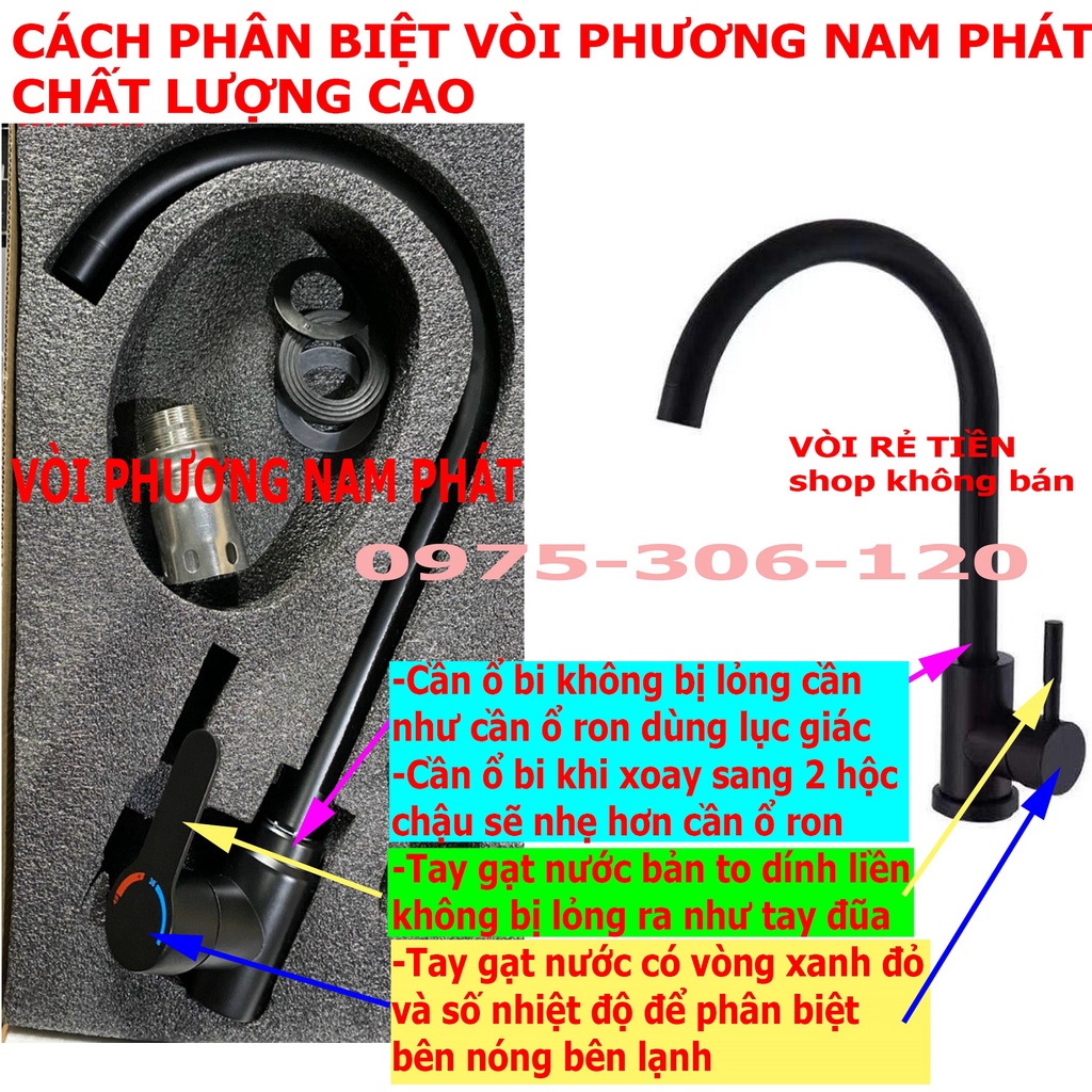 (NANO 5 LỚP CHỐNG TRẦY) Vòi Rửa Chén Bát Nóng Lạnh INOX 304 phủ nano N4002 NANO FOTAR Quay 360 độ VÒI SỐ 6 NANO