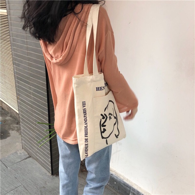 TÚI TOTE VẢI VINTAGE TÚI TOTE ULZZANG HENRIMATISEE