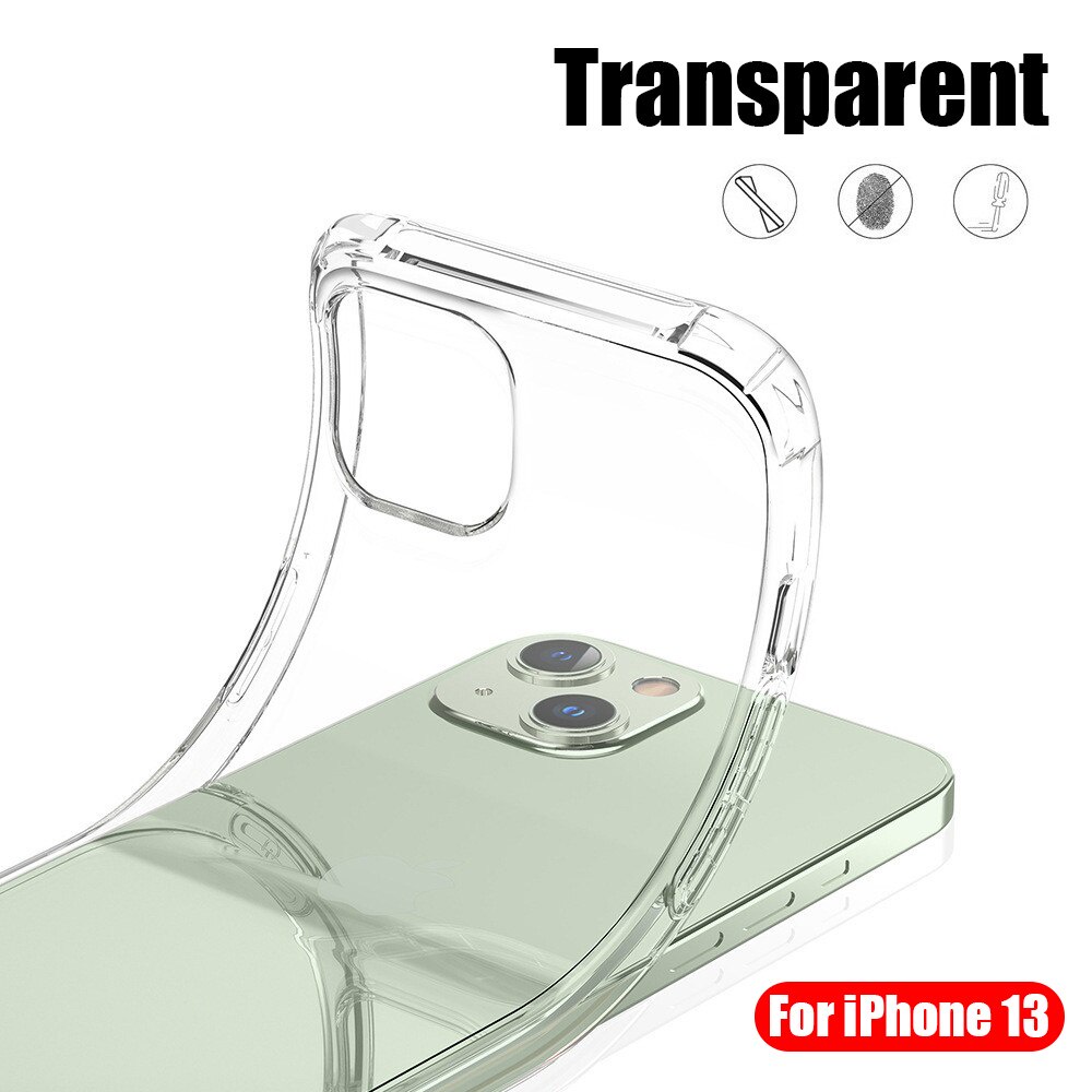 Ốp Điện Thoại Silicon TPU Mềm Trong Suốt Siêu Mỏng Chống Sốc Cho IPhone 13 12 11 Pro Max X XR XS Max 8 7 6S Plus SE