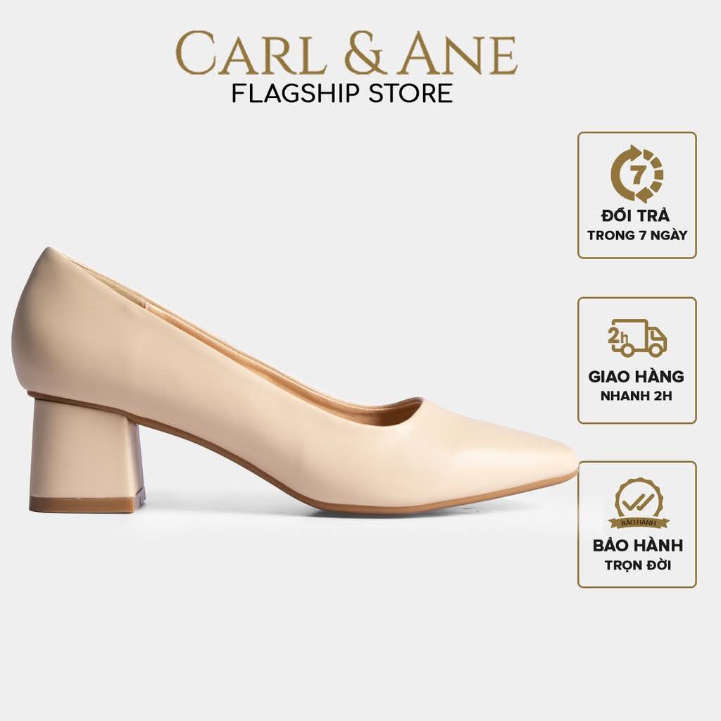 Carl & Ane - Giày cao gót bít mũi kiểu dáng cơ bản cao 5cm màu nude _ CP004