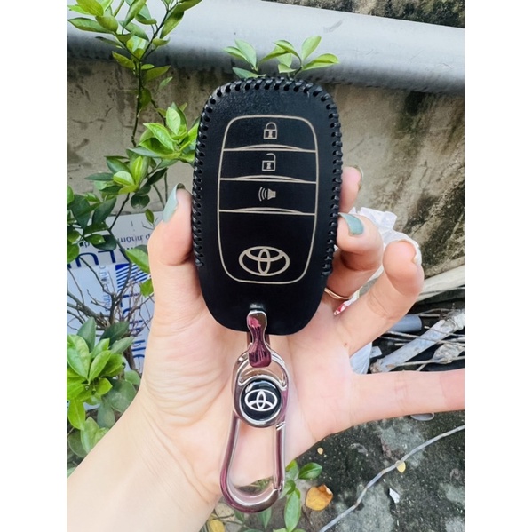 Bao Da Chìa Khóa Ô tô Toyota Fortuner, Hilux, Inova, Camry Khóa thông minh , bọc chìa khoá da thật khâu tay