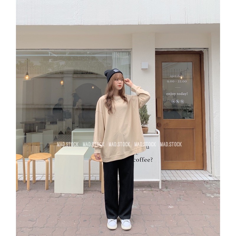 ? Áo sweater trơn basic 💚 Áo thun dài tay | BigBuy360 - bigbuy360.vn