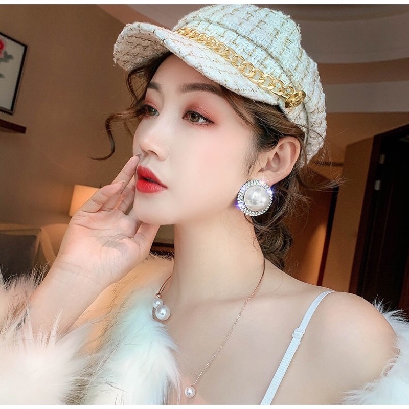 Bông Tai To Cao Cấp Đính Đá Sang Chảnh 925