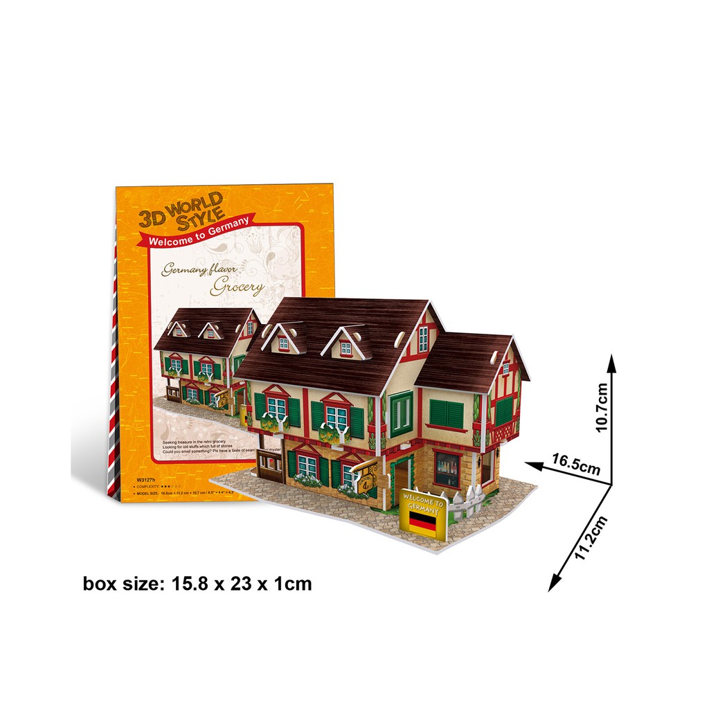 Mô hình giấy 3D CubicFun - Bộ nhà truyền thống Đức - Grocery - W3127h