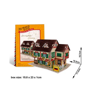 Mô hình giấy 3D CubicFun - Bộ nhà truyền thống Đức - Grocery - W3127h
