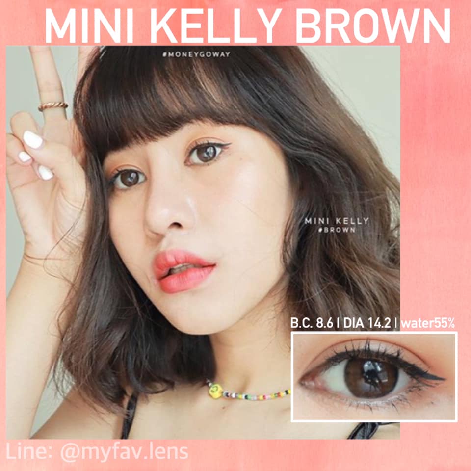 Lens Nâu Tự Nhiên KELLY BROWN Áp Tròng Không Giãn Ẩm Cao HSD 6 Tháng Màu Thật Mắt Đi Học Đi Làm Phù Hợp Mắt Nhạy Cảm